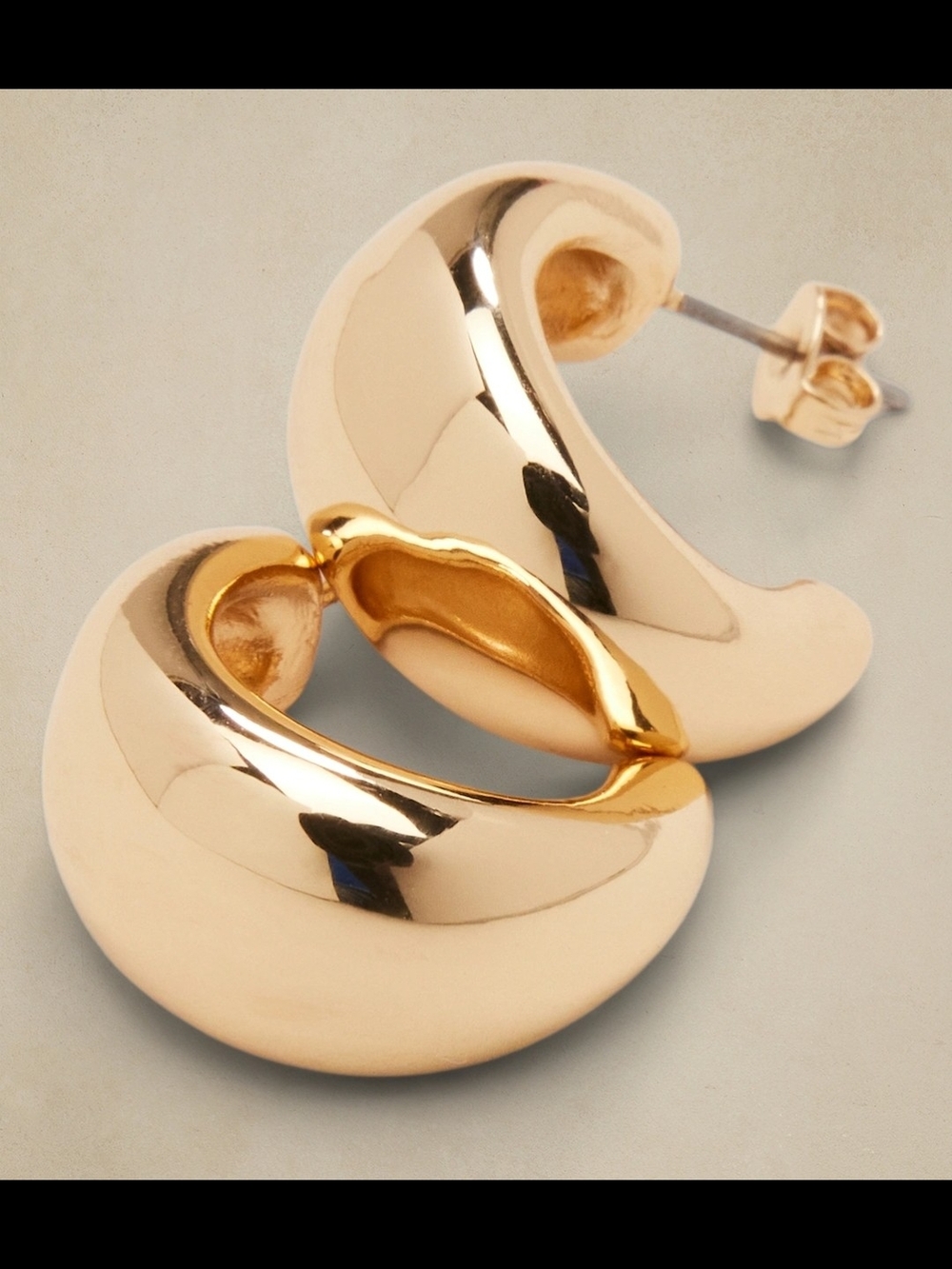 Banana Republic Chubby Gold Hoop Earrings
